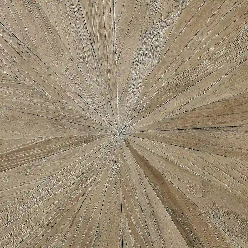 Table basse ronde avec rangement en bois massif