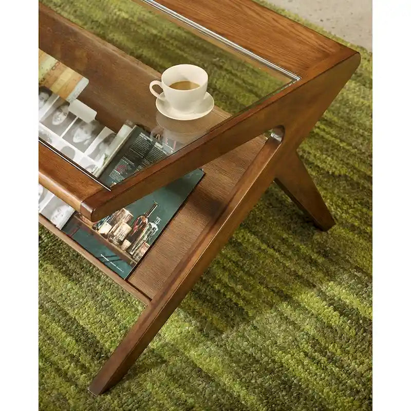 Table basse INK+IVY Rocket en bois et verre trempé