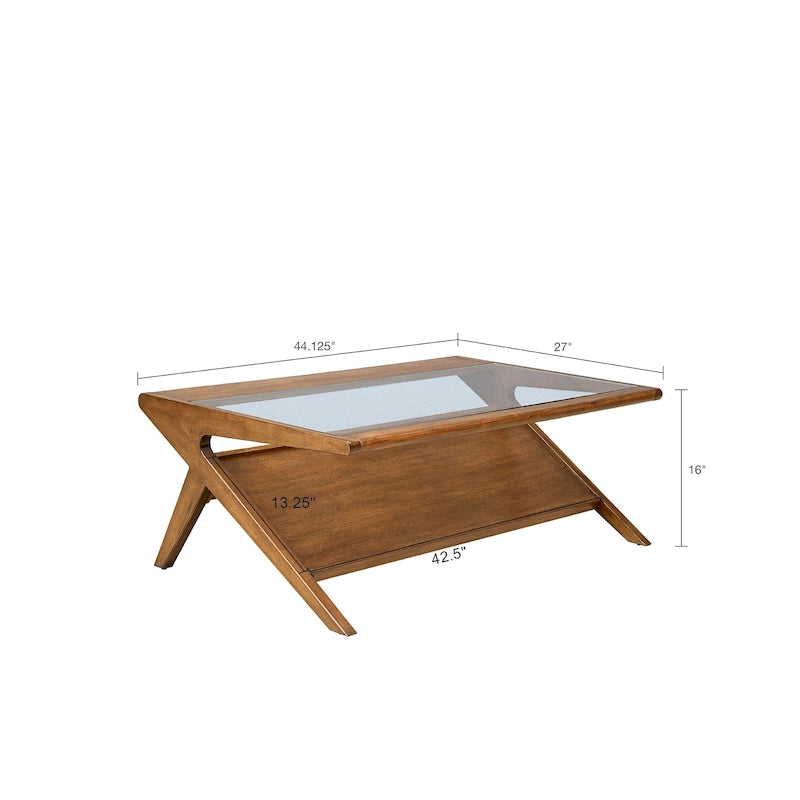 Table basse INK+IVY Rocket en bois et verre trempé