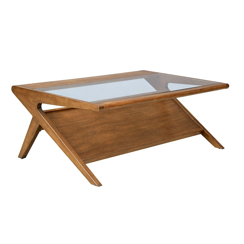 Table basse INK+IVY Rocket en bois et verre trempé
