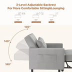 Canapé-lit convertible 3 en 1, avec fauteuil gigogne et lit pliant, idéal pour le salon.