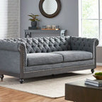 Canapé Chesterfield Castalia à garniture cloutée par Christopher Knight Home - 78,75 L x 33,50 l x 28,00 H