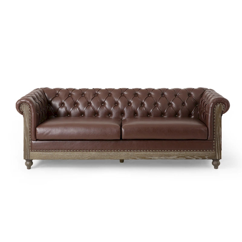 Canapé Chesterfield Castalia à garniture cloutée par Christopher Knight Home - 78,75 L x 33,50 l x 28,00 H