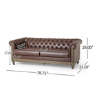 Canapé Chesterfield Castalia à garniture cloutée par Christopher Knight Home - 78,75 L x 33,50 l x 28,00 H