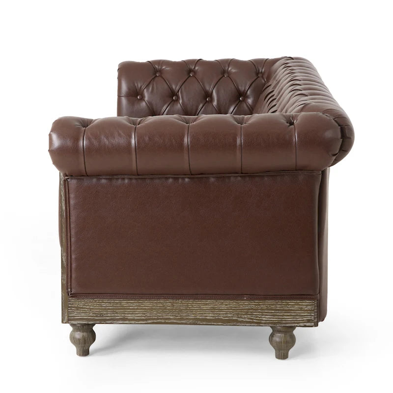 Canapé Chesterfield Castalia à garniture cloutée par Christopher Knight Home - 78,75 L x 33,50 l x 28,00 H