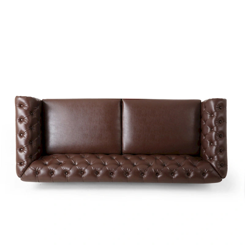Canapé Chesterfield Castalia à garniture cloutée par Christopher Knight Home - 78,75 L x 33,50 l x 28,00 H