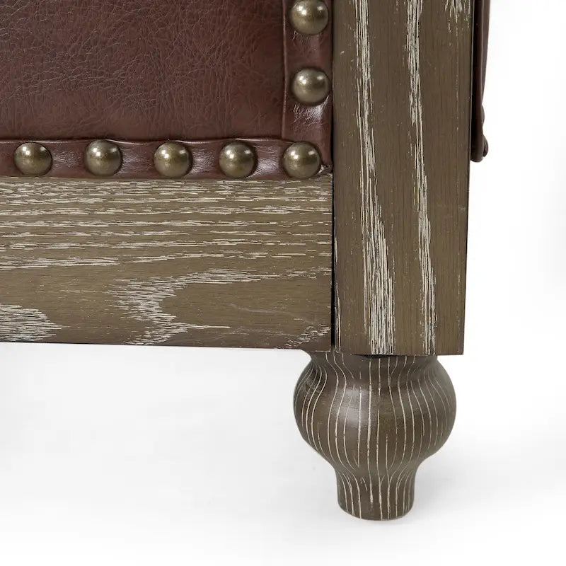 Canapé Chesterfield Castalia à garniture cloutée par Christopher Knight Home - 78,75 L x 33,50 l x 28,00 H
