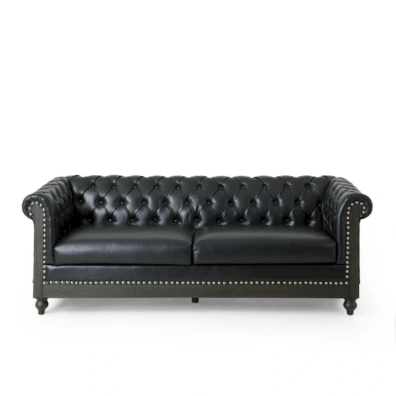Canapé Chesterfield Castalia à garniture cloutée par Christopher Knight Home - 78,75 L x 33,50 l x 28,00 H