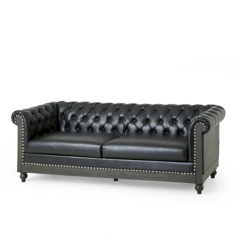 Canapé Chesterfield Castalia à garniture cloutée par Christopher Knight Home - 78,75 L x 33,50 l x 28,00 H