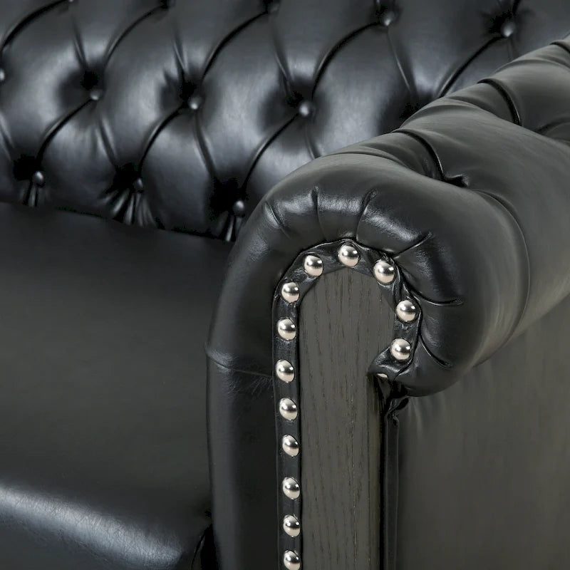 Canapé Chesterfield Castalia à garniture cloutée par Christopher Knight Home - 78,75 L x 33,50 l x 28,00 H