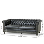 Canapé Chesterfield Castalia à garniture cloutée par Christopher Knight Home - 78,75 L x 33,50 l x 28,00 H