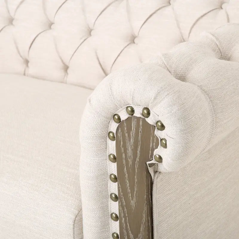 Canapé Chesterfield Castalia à garniture cloutée par Christopher Knight Home - 78,75 L x 33,50 l x 28,00 H