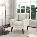Fauteuil d'appoint moderne en tissu aspect coton/lin