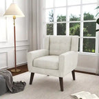 Fauteuil d'appoint moderne en tissu aspect coton/lin