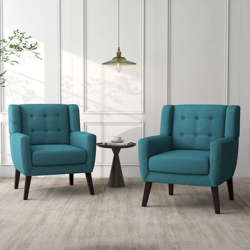 Fauteuil d'appoint moderne en tissu aspect coton/lin