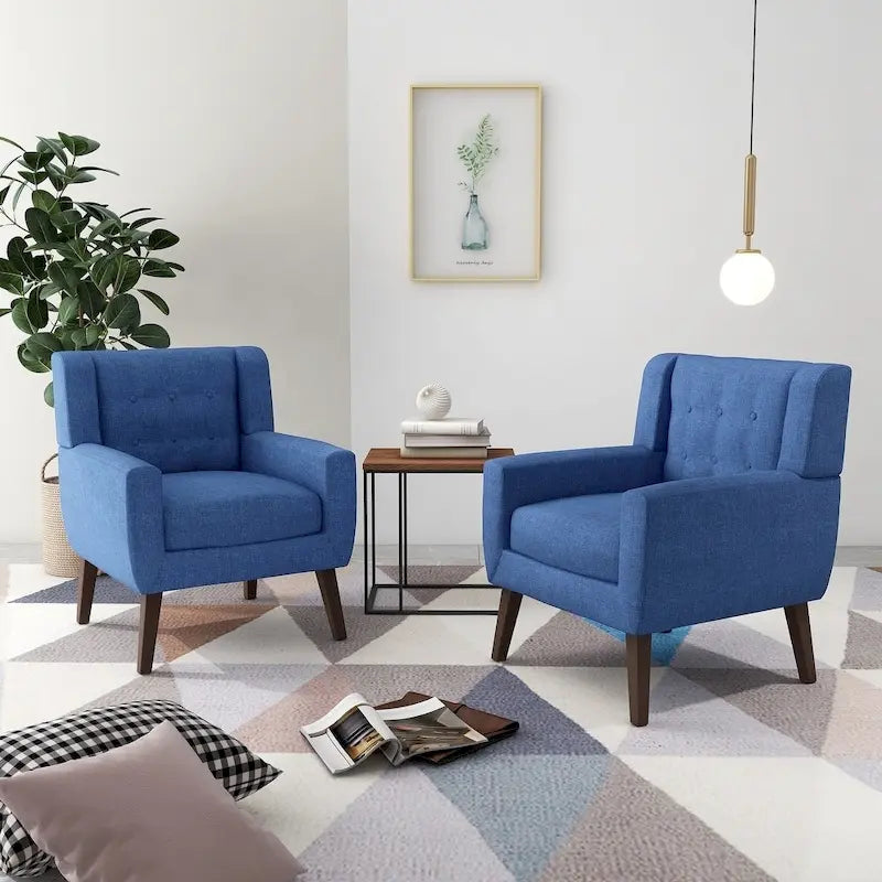 Fauteuil d'appoint moderne en tissu aspect coton/lin