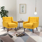 Fauteuil d'appoint moderne en tissu aspect coton/lin