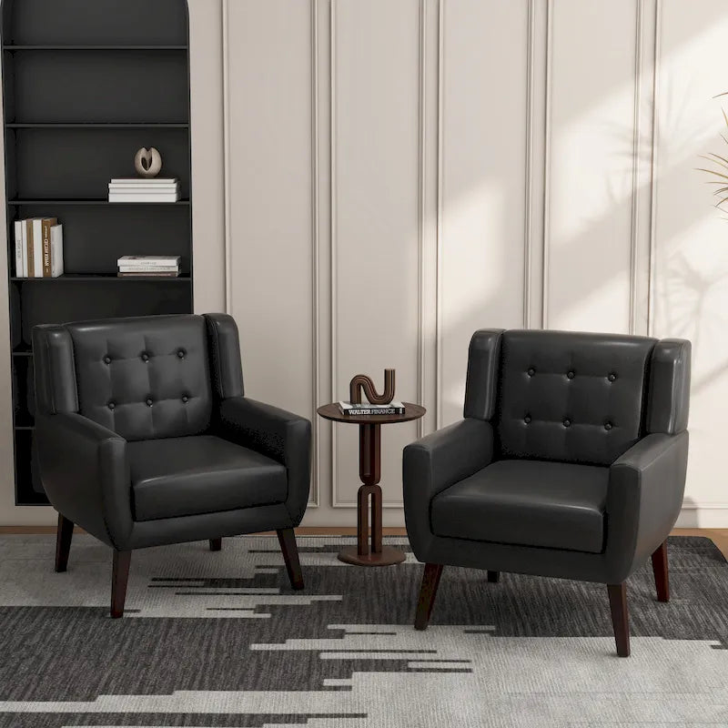 Fauteuil d'appoint moderne en tissu aspect coton/lin