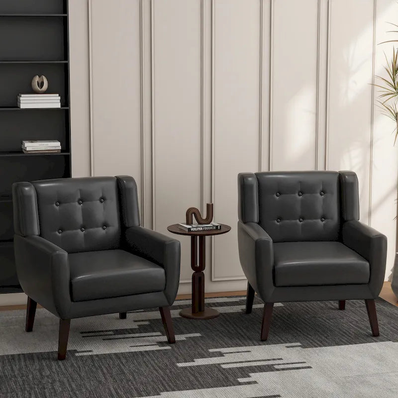 Fauteuil d'appoint moderne en tissu aspect coton/lin