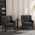 Fauteuil d'appoint moderne en tissu aspect coton/lin