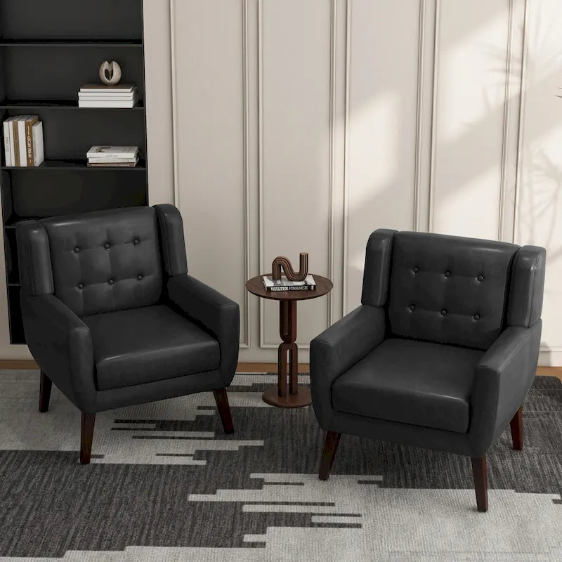 Fauteuil d'appoint moderne en tissu aspect coton/lin