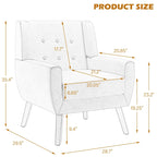 Fauteuil d'appoint moderne en tissu aspect coton/lin