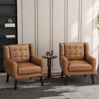 Fauteuil d'appoint moderne en tissu aspect coton/lin