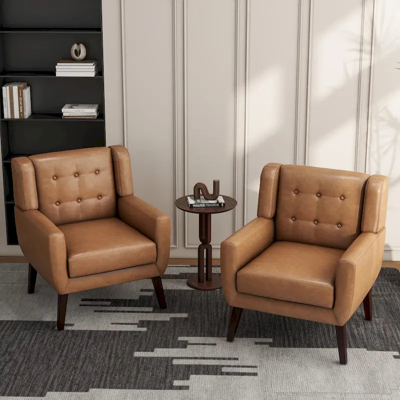 Fauteuil d'appoint moderne en tissu aspect coton/lin