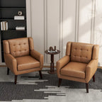Fauteuil d'appoint moderne en tissu aspect coton/lin