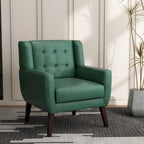 Fauteuil d'appoint moderne en tissu aspect coton/lin