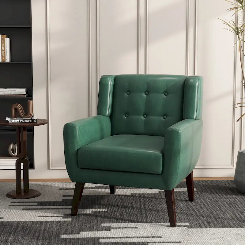 Fauteuil d'appoint moderne en tissu aspect coton/lin