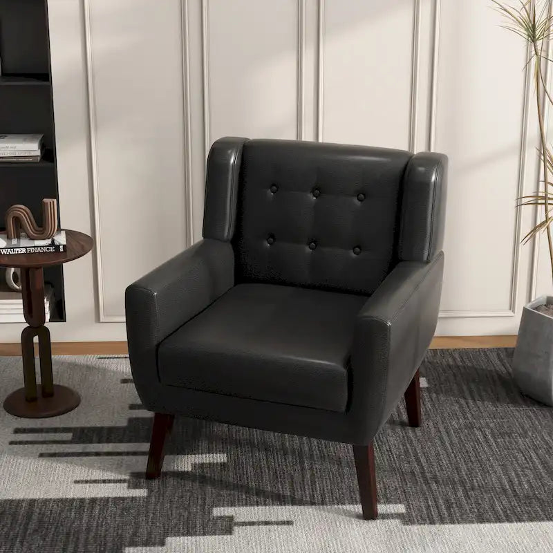 Fauteuil d'appoint moderne en tissu aspect coton/lin