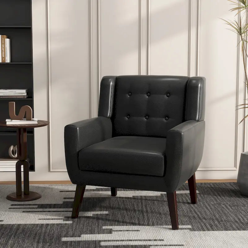 Fauteuil d'appoint moderne en tissu aspect coton/lin
