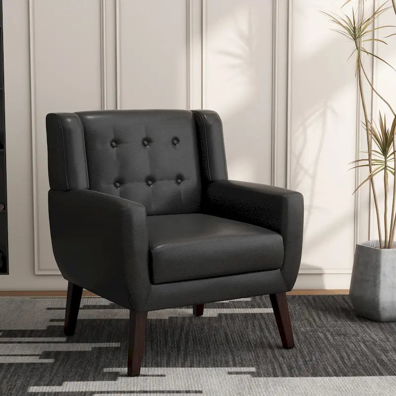 Fauteuil d'appoint moderne en tissu aspect coton/lin