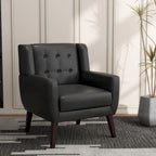 Fauteuil d'appoint moderne en tissu aspect coton/lin