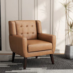 Fauteuil d'appoint moderne en tissu aspect coton/lin