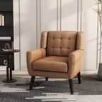 Fauteuil d'appoint moderne en tissu aspect coton/lin