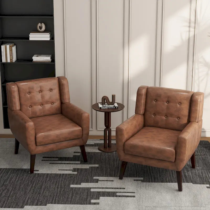 Fauteuil d'appoint moderne en tissu aspect coton/lin