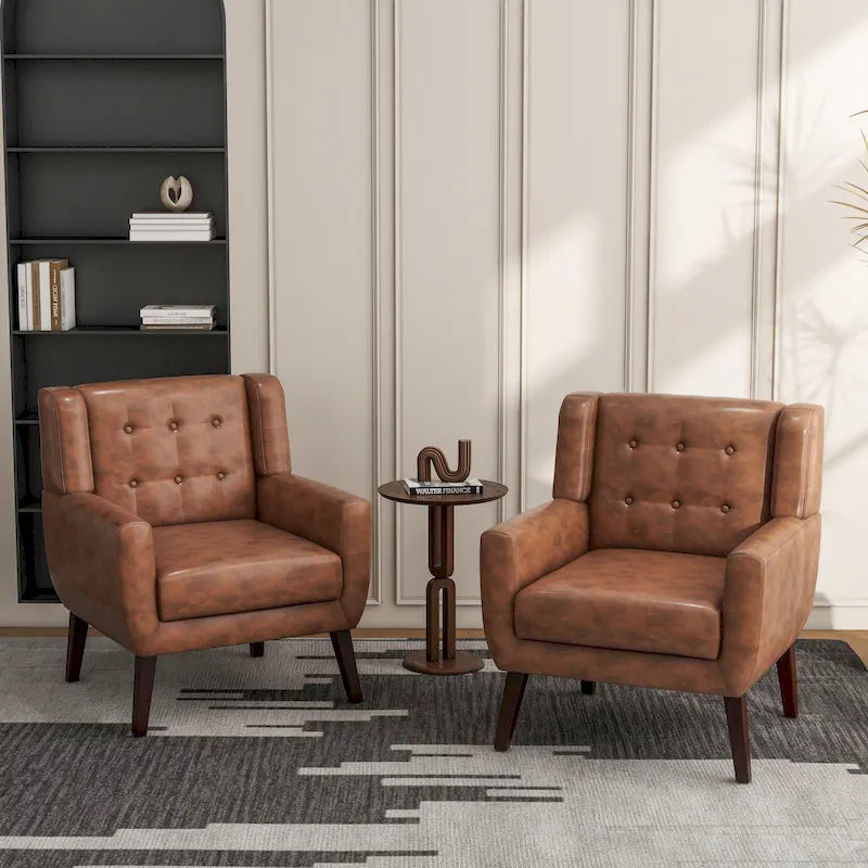 Fauteuil d'appoint moderne en tissu aspect coton/lin