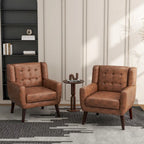 Fauteuil d'appoint moderne en tissu aspect coton/lin