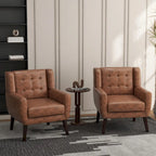 Fauteuil d'appoint moderne en tissu aspect coton/lin