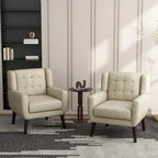 Fauteuil d'appoint moderne en tissu aspect coton/lin