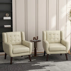 Fauteuil d'appoint moderne en tissu aspect coton/lin