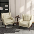 Fauteuil d'appoint moderne en tissu aspect coton/lin