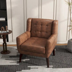 Fauteuil d'appoint moderne en tissu aspect coton/lin
