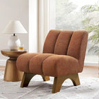 Fauteuil d'appoint Art Leon moderne en bois et tissu