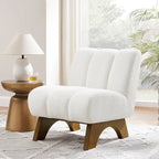 Fauteuil d'appoint Art Leon moderne en bois et tissu