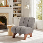 Fauteuil d'appoint Art Leon moderne en bois et tissu