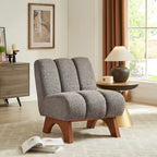 Fauteuil d'appoint Art Leon moderne en bois et tissu