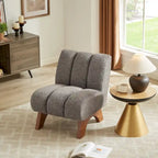 Fauteuil d'appoint Art Leon moderne en bois et tissu